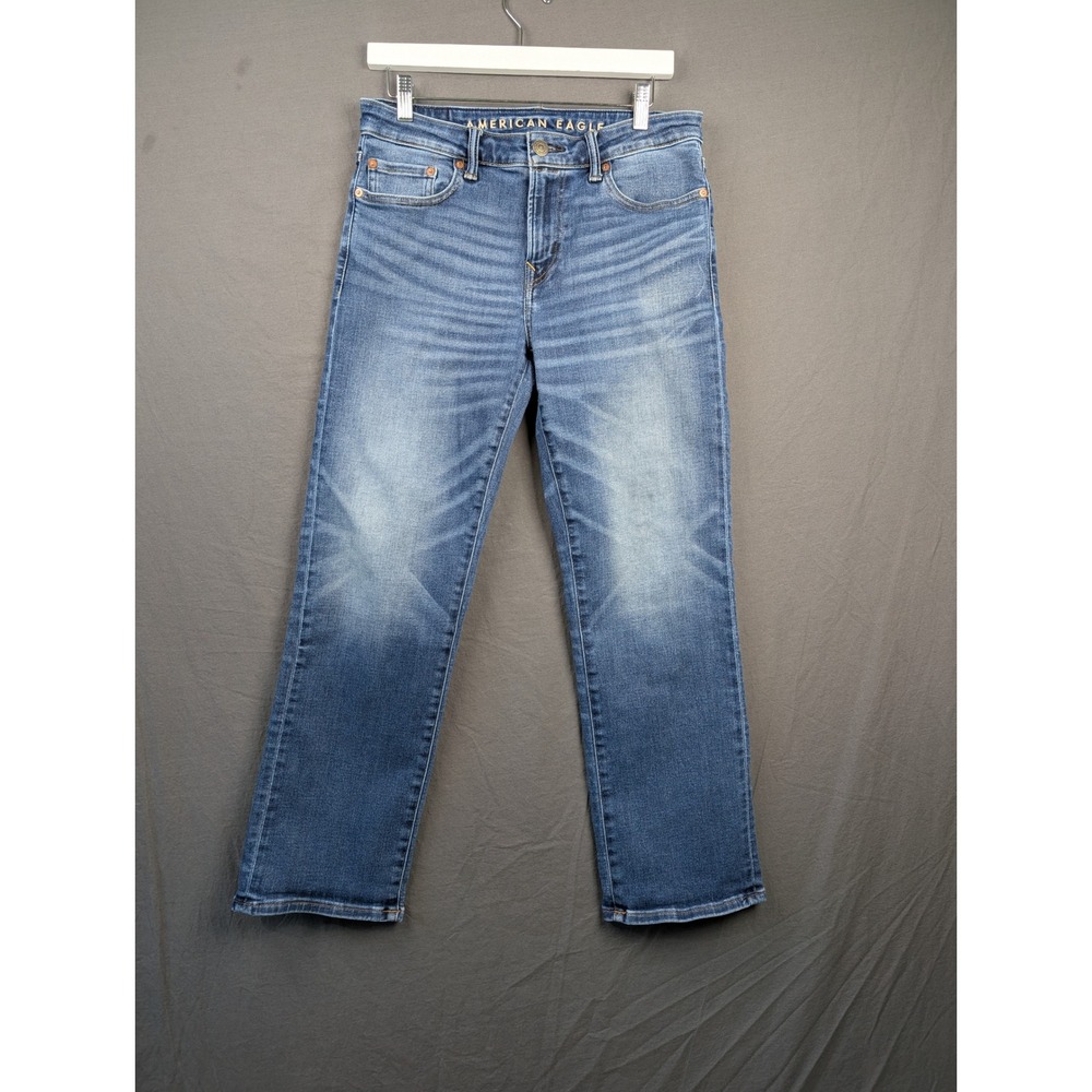 American Eagle Airflex+ Slim Straight Jeans Medium Wash 30x30 Mens Denim